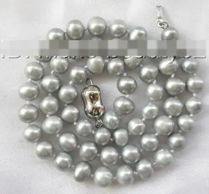 

stunning 9mm round white freshwater cultured pearl necklace m63