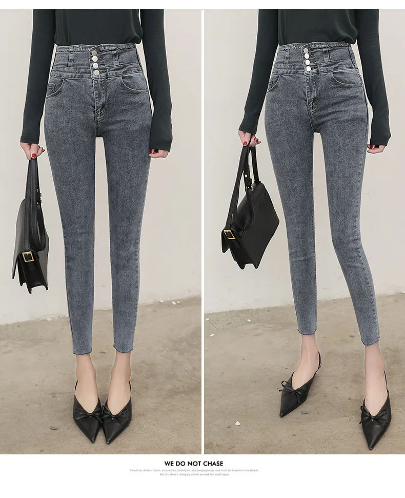 Jeans woman Pencil Pants High Waist Korean Version Thin Elastic Jeans Women 2020 Summer