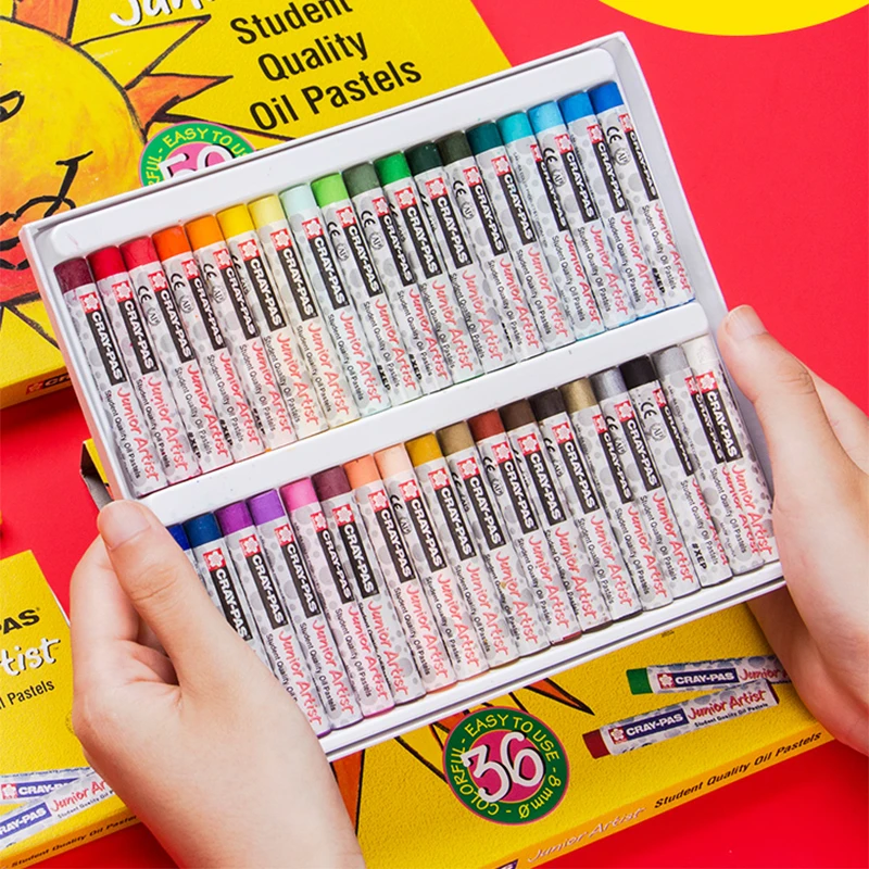 SAKURA Painting Crayons Oil Pastel Set 12/16/25/36/50 Colors Washable Drawing Colorful Crayons Stationery For Students XEP/XLP