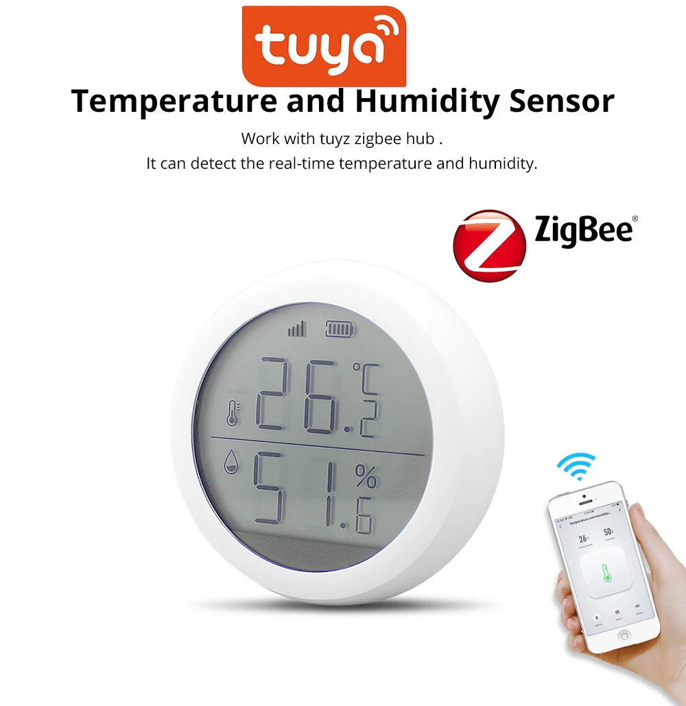 Tuya zigbee sensor de temperatura e umidade
