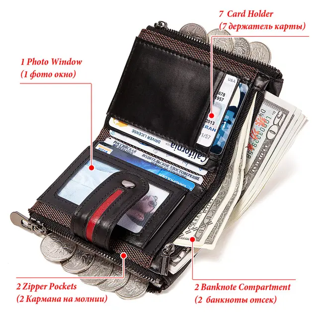 2021 new Men s Wallet Rfid Multifunction Storage Bag Coin Purse Hasp Design Wallet s Card