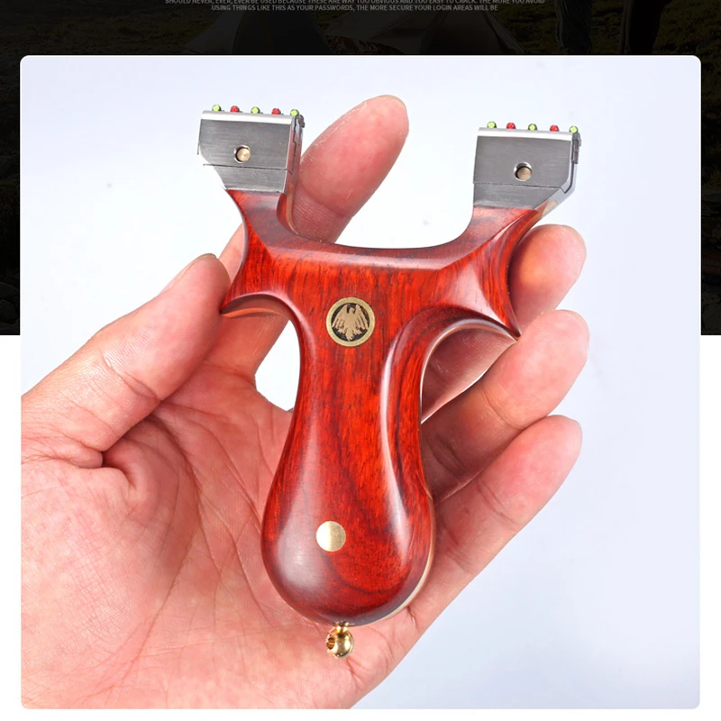 Liga de Titânio ao ar Brinquedo das Crianças Slingshot Rosewood Bronze Remendo Livre Caça Ejeção Competitiva Borracha Banda Estilingue 5 Cheap Arco e flecha