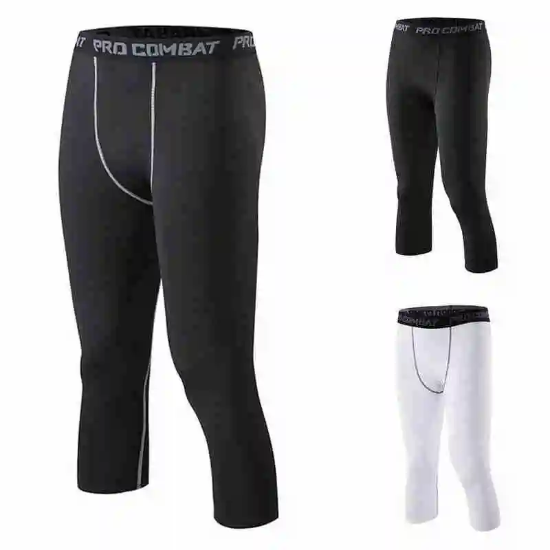 Mens Fitness Compression Tights Elastic 