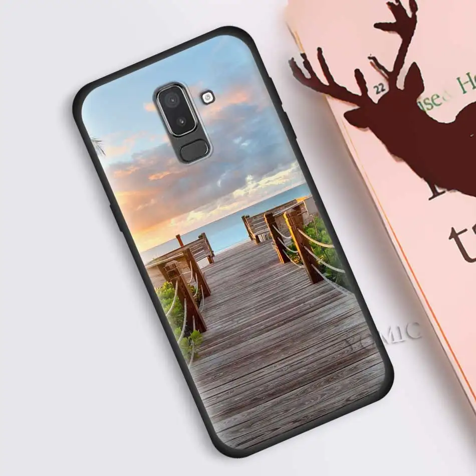 Прозрачный чехол для samsung Galaxy J8 J6 J4 A6 A7 A8 A9 Plus M10 M20 M30 S M40 силиконовый черный чехол для телефона