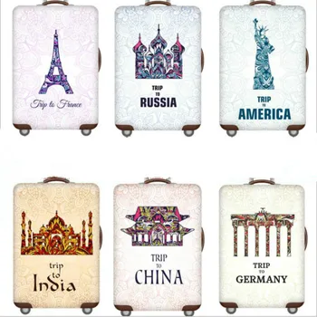 

1PC 18"-32'' England/America/Germany/Japan/Egypt/Russia/Italy Elastic Travel Luggage Cover Suitcase Protective Case Protector