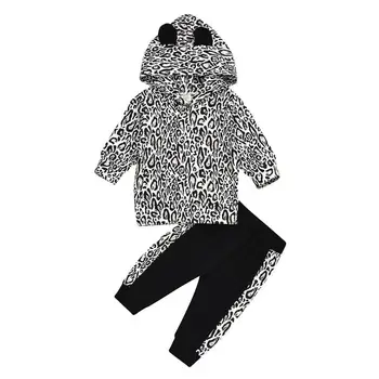

0-24M Baby Autumn Cotton Clothes Set Leopard Print Kid Fashion Trend Hoodies Comfort Soft Long Sleeves Jumper Pants 2pcs