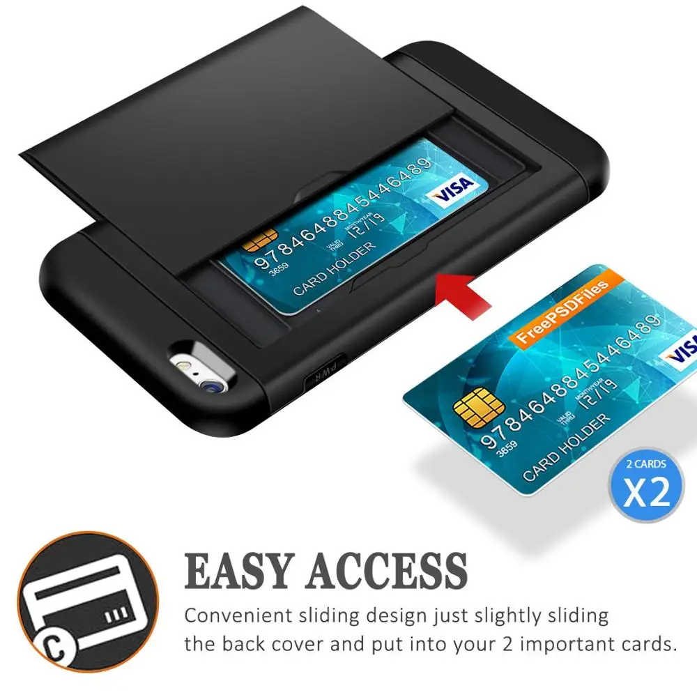 iPhone SE 2020 Wallet Case with Card Slot and Dual Layer Protection