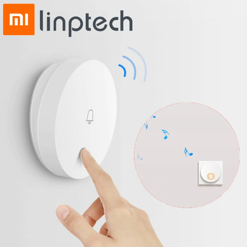 

Xiaomi Linptech Wireless Doorbell Self-Powered Transmitter Waterproof Home Receivers large Range Electricity Ring tone mihome