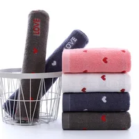 T049A 100% Cotton sweat heart love gift Thick Soft For Adults Kids Home face towel 1