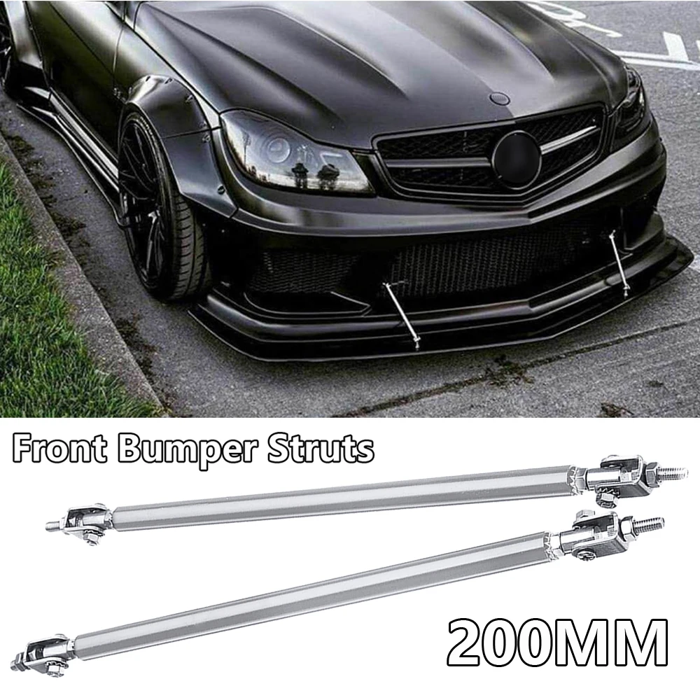 Adjustable Front Bumper Lip Splitter Steel Strut Rod Tie Support Bar For Honda