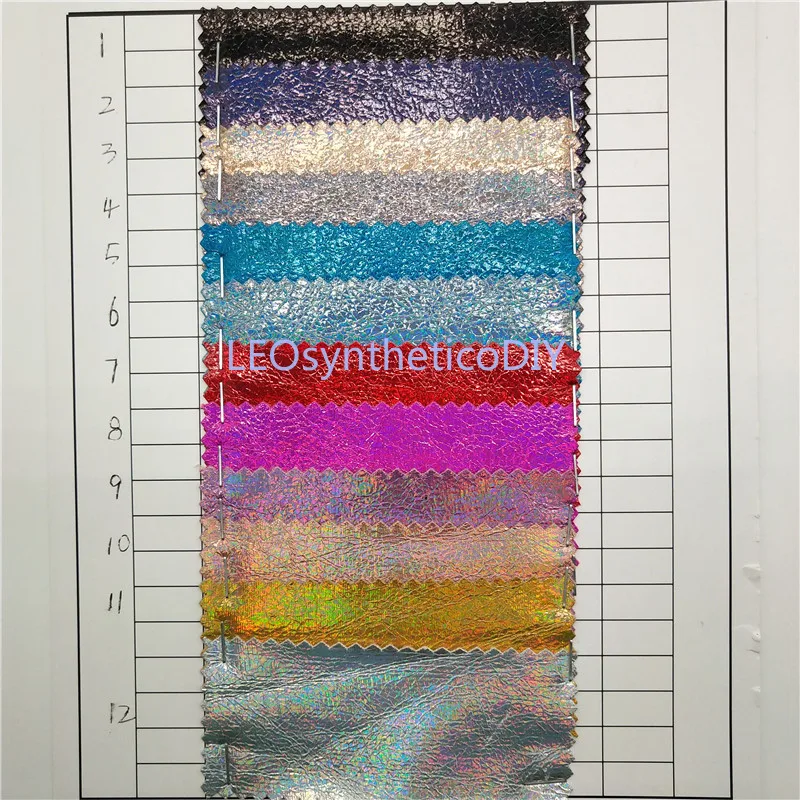 91x134cm Iridescent Crack Faux Leather Fabric, Synthetic Leather Fabric, PU Leather Fabric for Bows DIY accessories P396