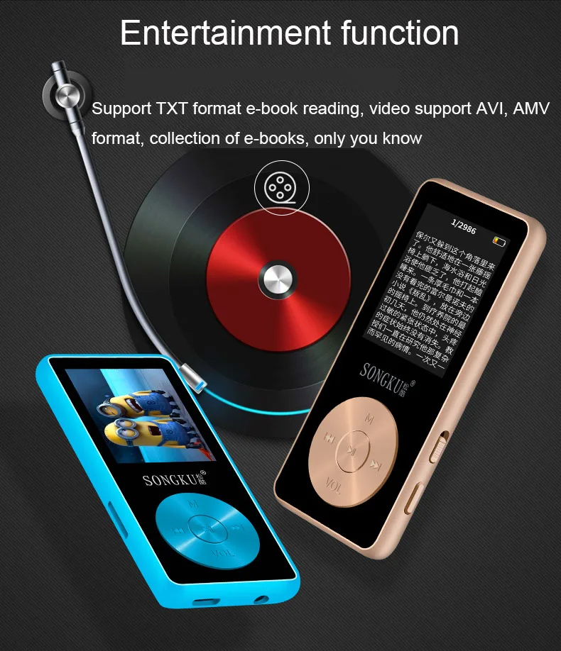 Large Memory Capacity MP3 Music Player Support 128GB Lossless Sound Music Player Portable Voice Recorder FM Radio MP3 Player