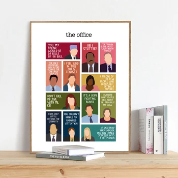 

The Office TV Show Characters Poster Wall Art Canvas Painting The Office Fans Gifts Motivational Movie Quote Prints Wall Decor