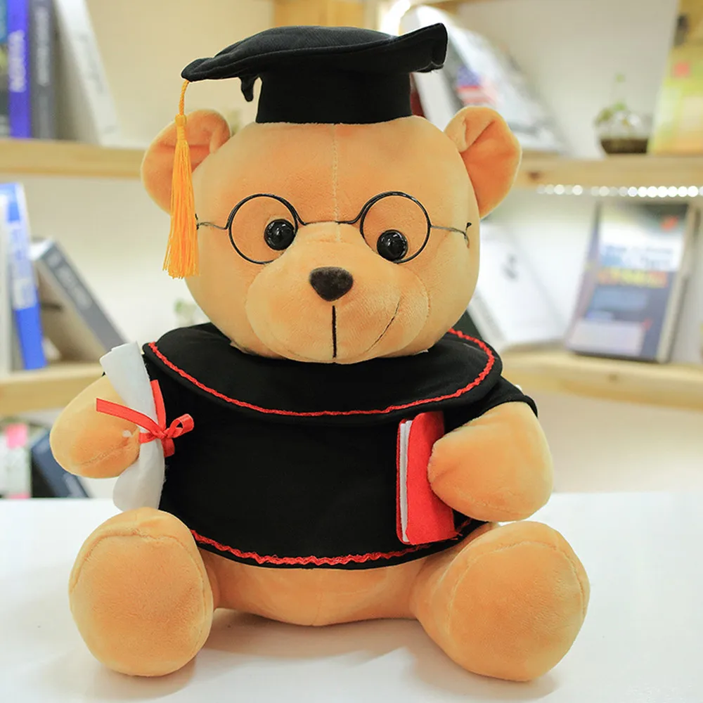 1 шт. 18/23 см Симпатичные Dr. graduation Bear плюшевые игрушки мягкие Kawaii Teddy Bear Животные куклы Выпускной подарки для детей и девочек - Цвет: Шампанское