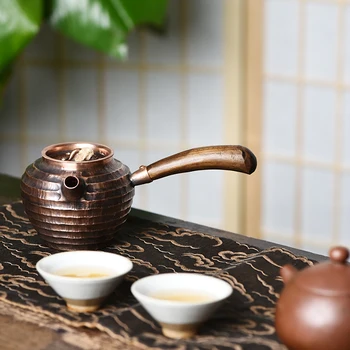 

Pure handmade teapot household retro small size tea pot creative teapot Japanese copper Kungfu tea set teaware