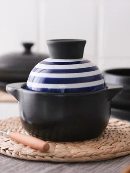 

Ceramic Casserole Small 600/800ml Stew Porriage Pot New Design Dual Lid Bowl Heat/Cold Resistant Kitchen Open Fire Cookware