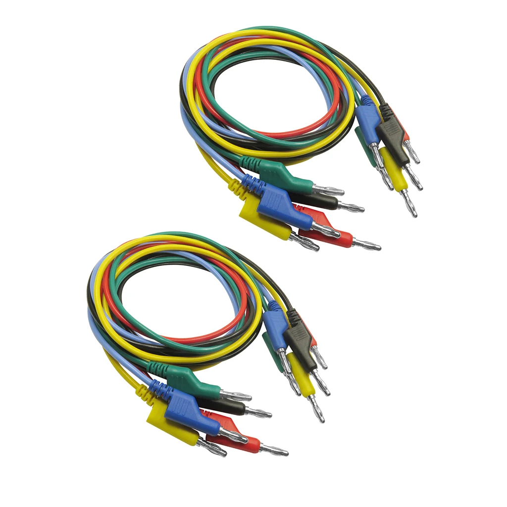 LIANGANAN Elctrical 10Pcs 5 Colours 1M 4mm Banana to Banana Plug Soft Silicone Test Cable Lead for Multimeter Tools LIANGANAN Elctrical 10Pcs 5 Colours 1M 4mm Banana to Banana Plug Soft Silicone Test Cable Lead for Multimeter Tools