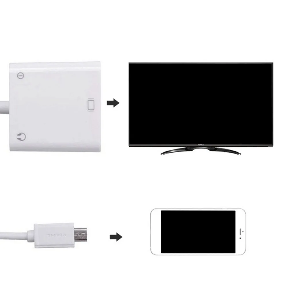 Micro USB в VGA адаптер конвертер видео в аудио конвертер Micro USB в VGA HD мобильный телефон подключение к телевизору для Xiaomi