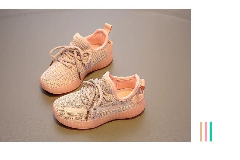 Детская обувь для бега для девочек 1-16 лет, школьная резиновая подошва, спортивная обувь 350