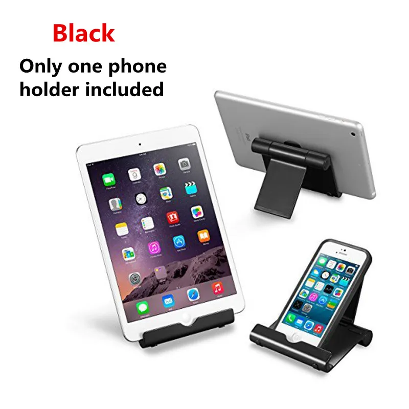 Регулируемый держатель для мобильного телефона Подставка из алюминиевого сплава металлическая подставка для планшета универсальный настольный держатель для iPhone iPad samsung - Color: Black