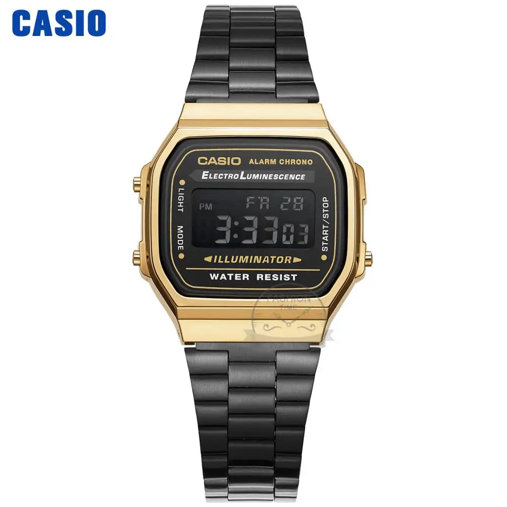 Casio часы золотые часы мужчины лучший бренд класса люкс LED цифровые водонепроницаемые кварцевые мужские часы спортивные военные наручные часы relogio masculino reloj hombre erkek kol saati montre homme zegarek meski - Цвет: A168WEGB1B