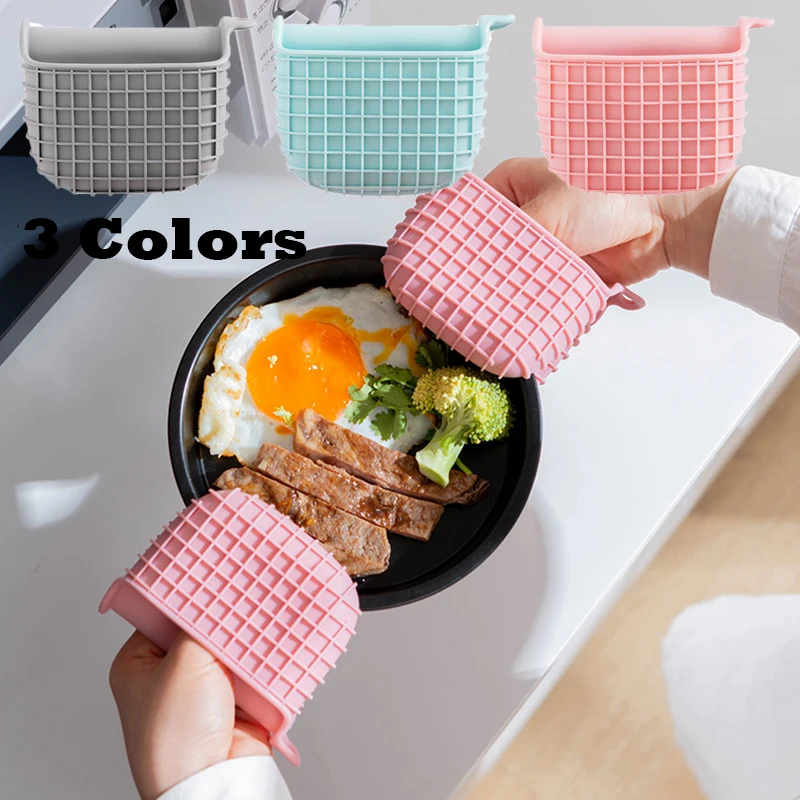Mitaines De Four De Cuisine En Silicone, 2 Pièces, Gants D'isolation Thermique, Clip épais, Cuisson, Mitaines De Four En Silicone, Poignées Antidérapantes, Clips Pour Bol Et Pot