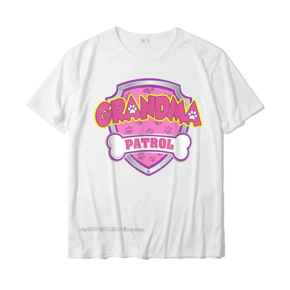 Funny Pure Cotton Simple Style Tops Tees Hot Sale Short Sleeve Young T-Shirt Comics Mother Day Tee Shirts Round Collar Funny Grandma Patrol - Dog Mom Dad For Men Women T-Shirt__3830 white