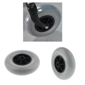 

2 Pcs Anti-skid Wear-resisting 8 inch Front Wheelchair Wheels Casters Black, Solid Tyre