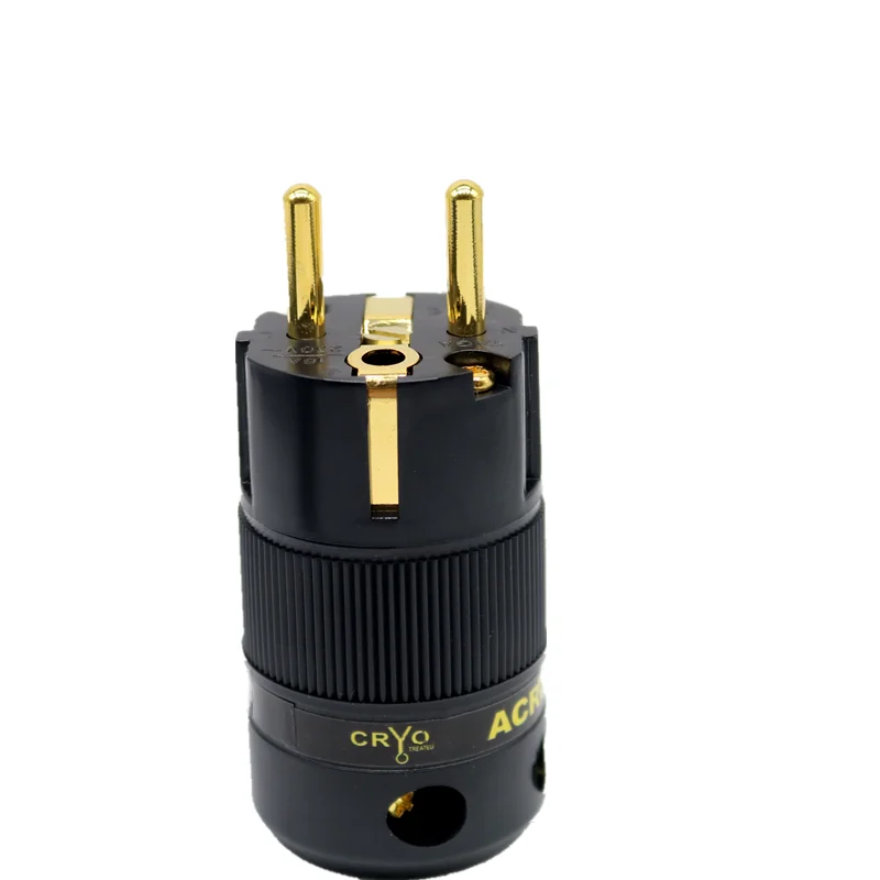 XSSH аудио FP-02EU hi-end DIY HIFI Чистая медь покрытие золото Электрический разъем Мужской ЕС Европейская стандартная вилка питания