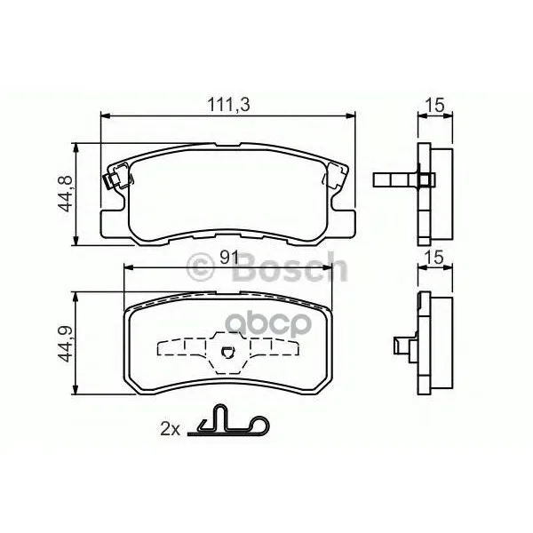 Колодки Тормозные Дисковые Peugeot 4007/Mitsubishi Pajero Iii/Outlander 06 Задние Bosch арт. 0986424717