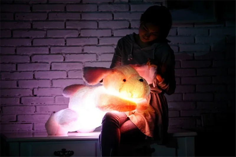 35/50 см Kawaii световой собака плюшевая Тедди Куклы игрушки Красочный Светодиодный светящийся щенок собака мягкие игрушки Для детей подарок на день рождения