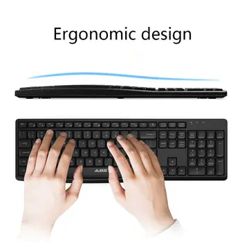 

New Ajazz A2030W Mute Waterproof 10m 2.4GHz Wireless Keyboard and Mouse Set Desktop Notebook for Office Home Use