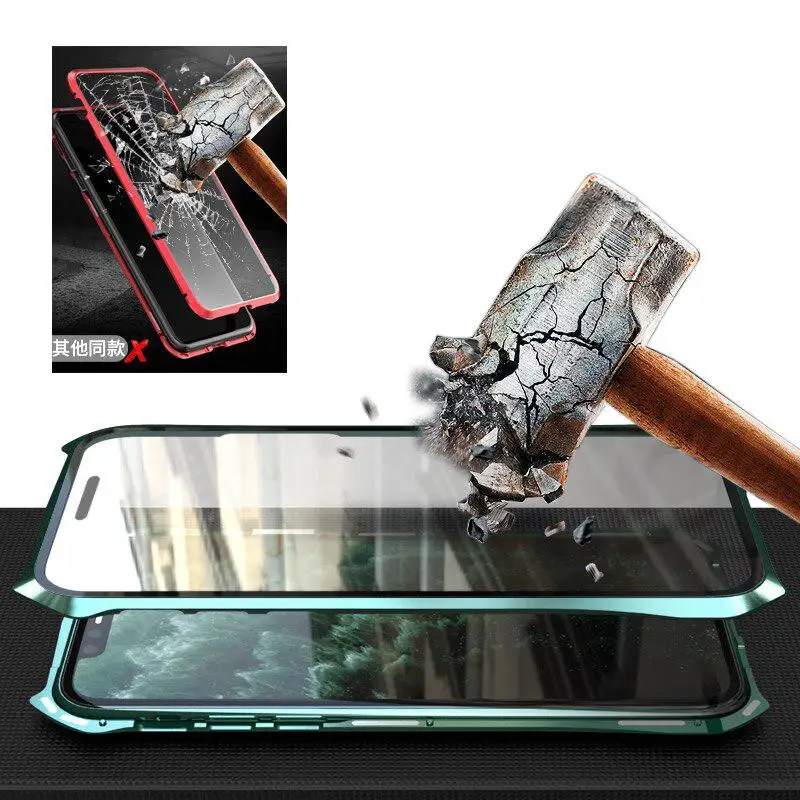 Для iPhone 11 чехол Передняя Задняя 9H закаленное двойное покрытие Магнит адсорбции Роскошный металлический чехол для телефона для iPhone 11 Pro max