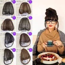 LVHAN аккуратные воздушные челки изгибаются внутрь и двойные дужки удлиняют черный светильник коричневый, темно-коричневый и черный коричневый