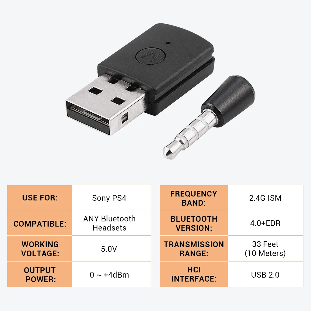 Wireless Bluetooth v4.0 Dongle USB 2.0 Adapter for PS4