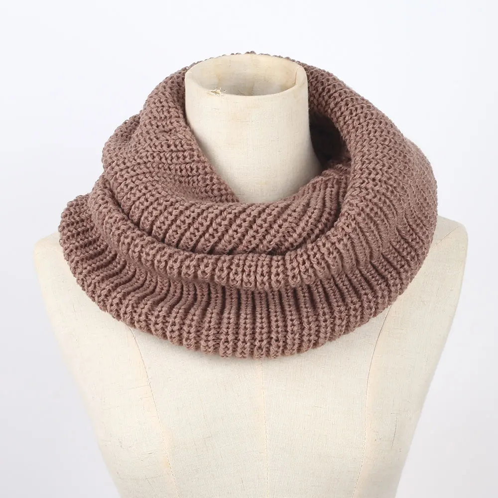 Useful Collar Gift Keep Warm 6 Color Knitted Ladies Neck Warmer Ski Circle Ring Scarf Knit Scarf Womens Scarves Fashion