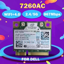 Для intel Dual Band Wireless-AC 7260HMWAC 7260HMW 7260AC Половина Mini PCI-e BT4.0 беспроводная карта 8TF1D для ноутбука Dell
