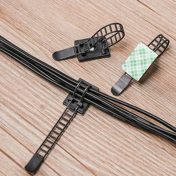 

20Pcs Adhesive Cable Winder Drop Cord Wire Tie Fixer Fastener Tidy Holder Organizer Management Desk Wall Cord Clamps Dropship