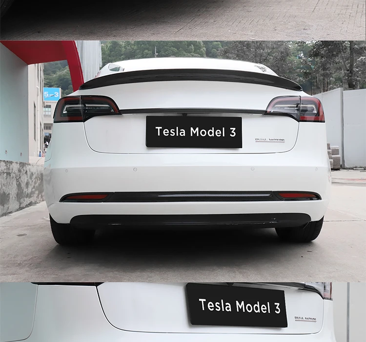 Tesla Model 3 Exterior Modification Accessories ABS Car Rear Fog Lamp Trim