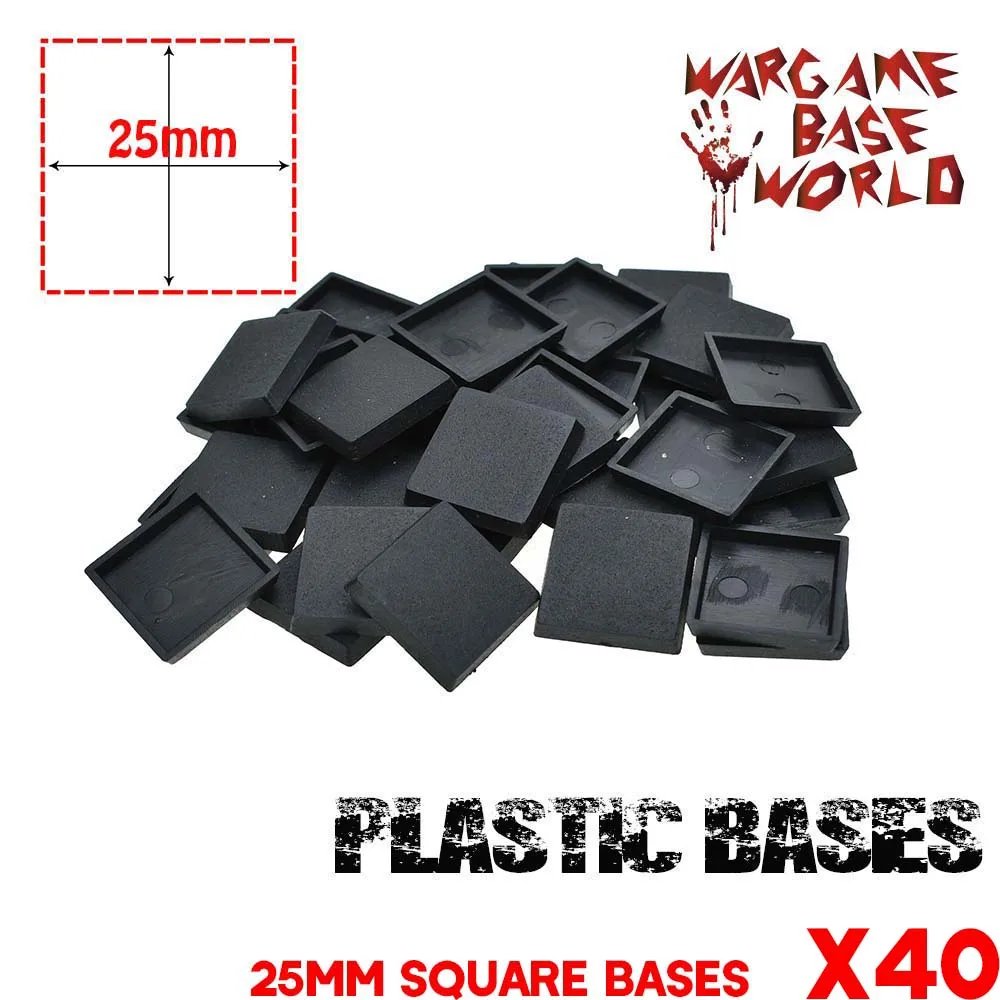 Bases de plástico para juegos de guerra, bases cuadradas de 40x25mm