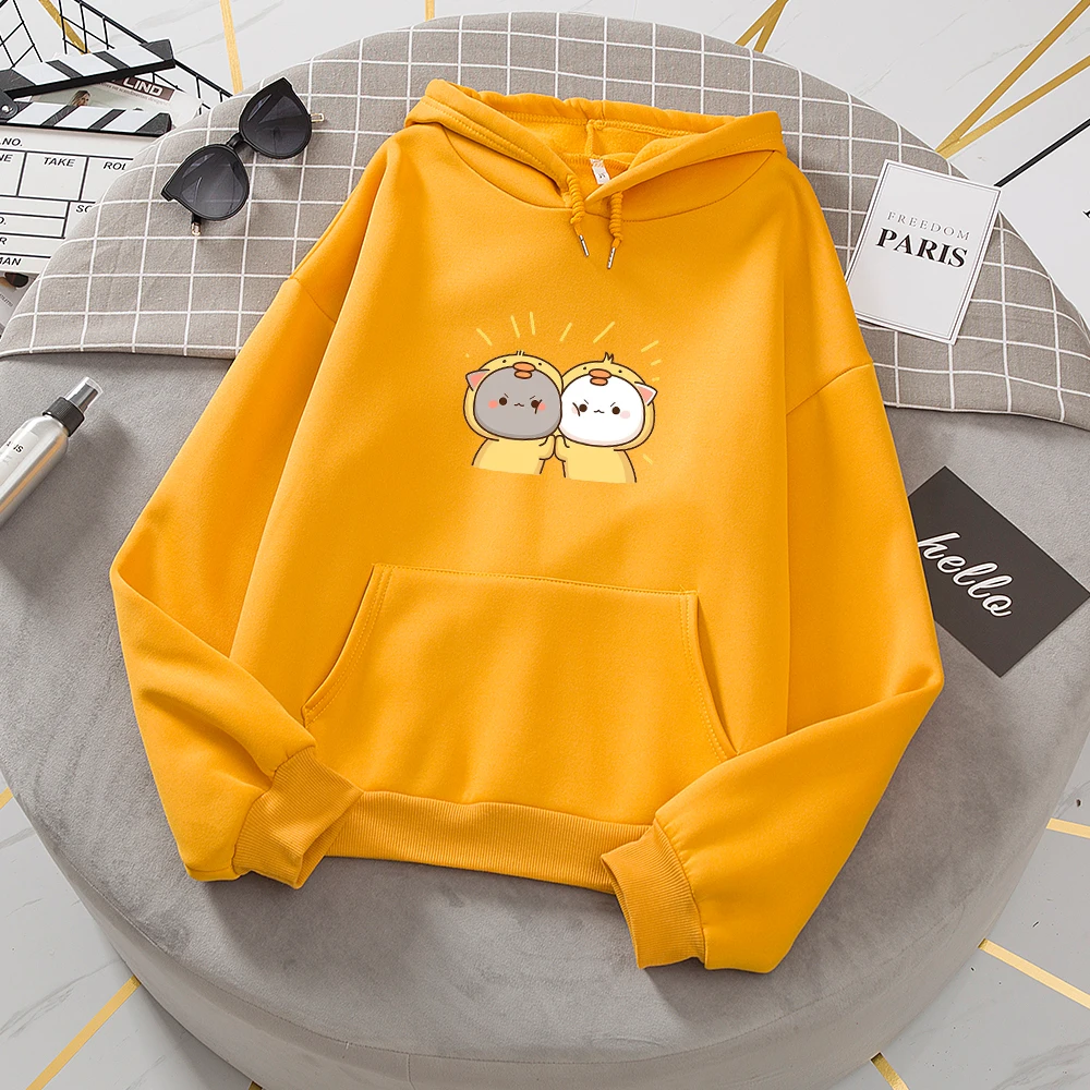

Funny Cartoon Cat Print Hoodies Women Hooded Oversize Pullovers Harajuku Warm Hoodie Kawaii Female Loose Streetwear Sweatshirts