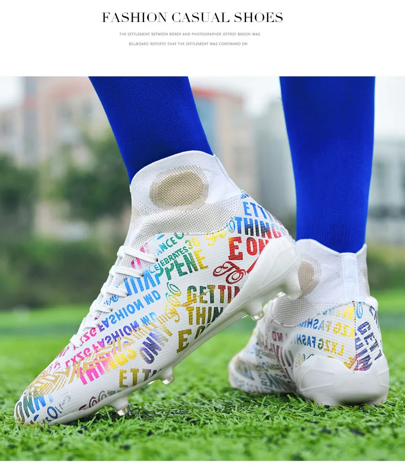 New High Ankle Soccer Shoes Men 