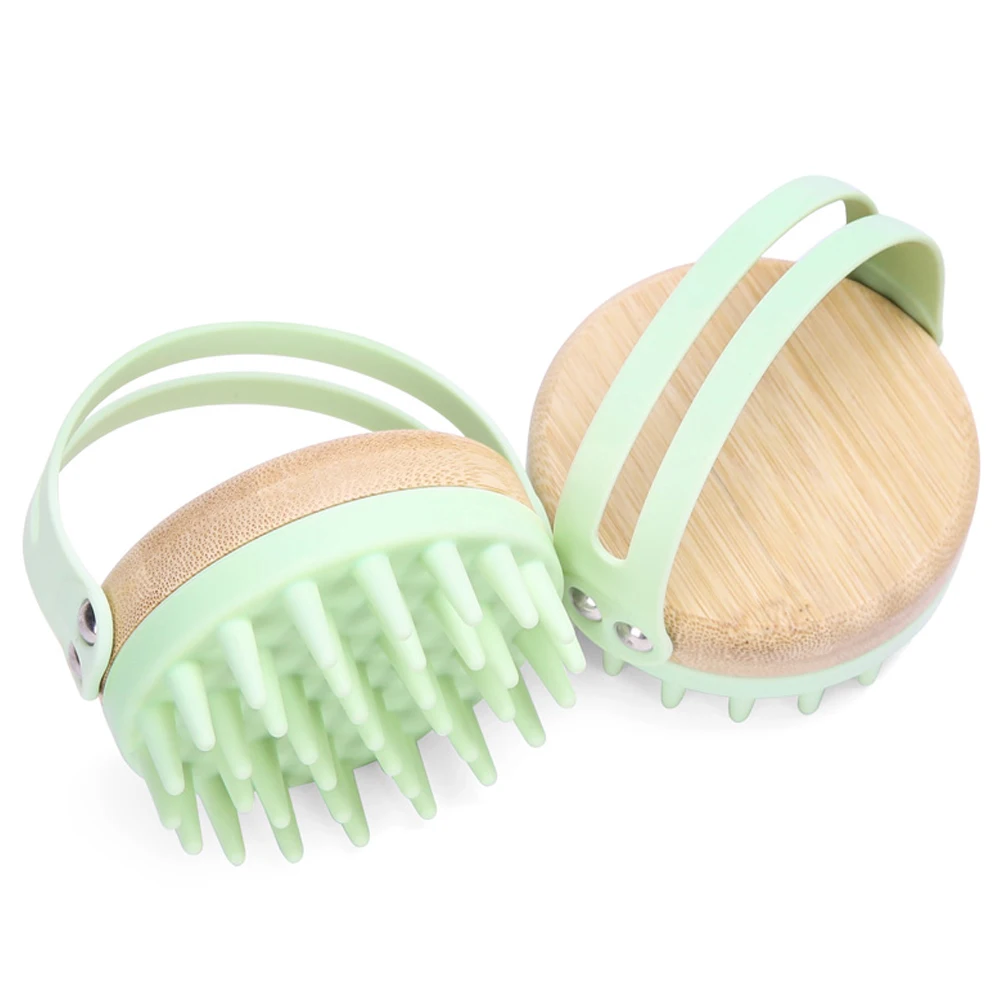 2 IN Nieuwe 1 Hoofdhuid M Zachte Siliconen Houten Shampoo Borstel Haar Scrub Borstel Kam Haar Reiniging Anti-stress Hoofd_voghion.com