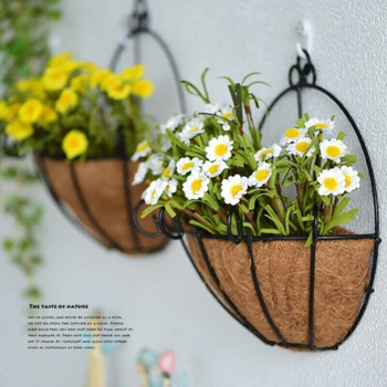 

Outdoor Flowerpot Decoration Wall Hanging Planter Home Garden Semicircle