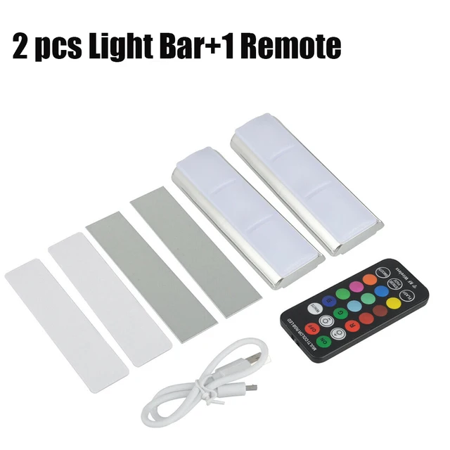 Wireless RGB LED Car Interior Floor Decorative Atmosphere Lamp Ambient Light Accessories USB Charging Portable Remote Control 2Pcs and 1 Remote