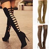 Sexy Black Women's Long Boots Women Thin Heels Autumn Shoes Over The Knee High Pointed Toe Boots Woman New Stretch Booties 10cm ► Photo 2/3