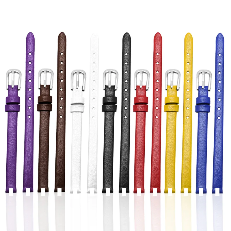 Elegant Ultrathin Leather Watch Band with Pin Buckle