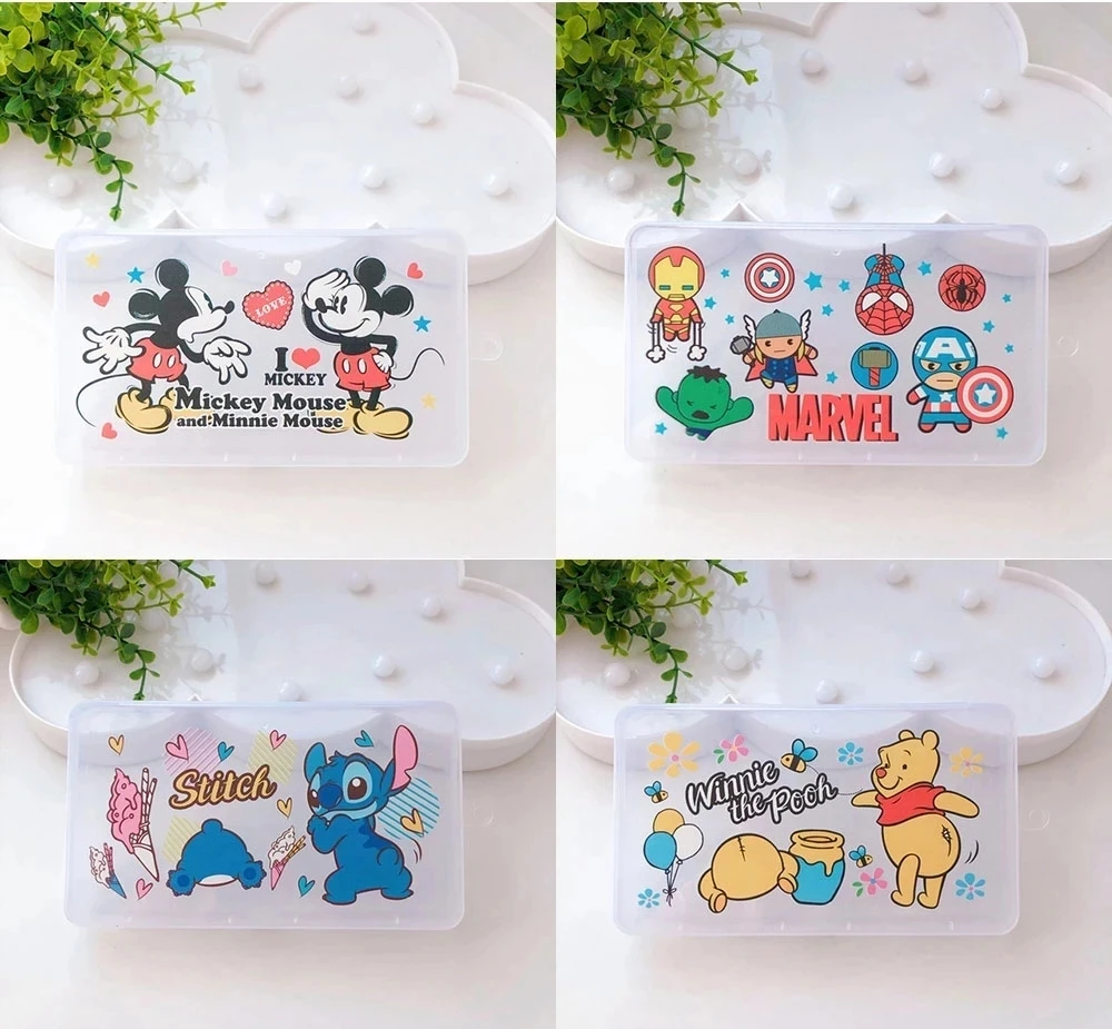 Disney Anime Marvel Mickey Minnie Mouse Toy Story PP Mask Storage Box Stich Pooh Student Dust-Proof Disposable container | Дом и сад