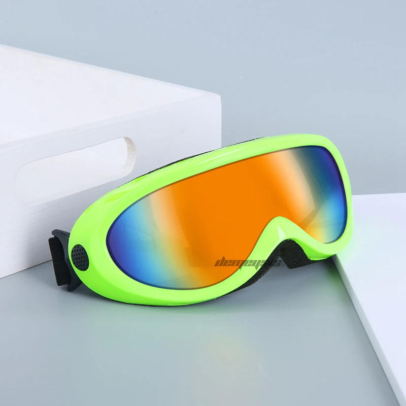 green frame Мужские и женские HD Лыжные очки UV400 зимние лыжные очки анти-УФ катание Сноубординг очки ветрозащитные защитные лыжные снежные очки - Цвет: green frame
