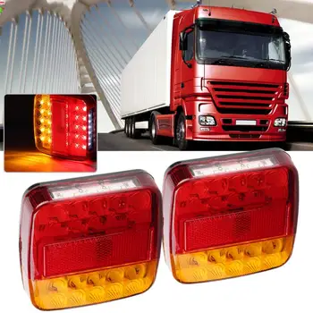 

Truck Light System 2Pcs 12V 20LED Double Colors Rear Lights for Trailer Truck(red yellow lamp cover) marker lights